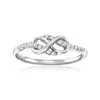 Ross-simons Diamond Infinity Loop Ring In Sterling Silver In Metallic