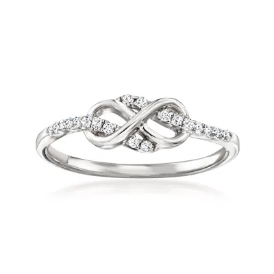 Ross-simons Diamond Infinity Loop Ring In Sterling Silver In Metallic