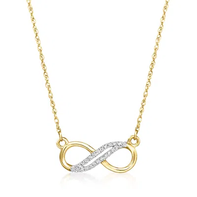 Ross-simons Diamond Infinity Necklace In 14kt Yellow Gold In Multi