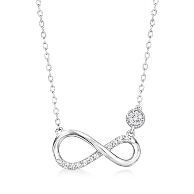 Ross-simons Diamond Infinity Necklace In Sterling Silver In Multi