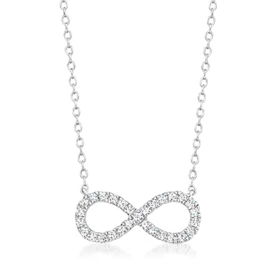 Ross-simons Diamond Infinity Necklace In Sterling Silver In Multi
