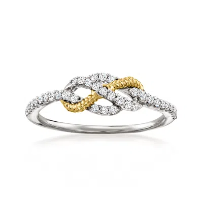 Ross-simons Diamond Infinity Ring In Sterling Silver And 14kt Yellow Gold In White