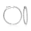 Ross-simons Diamond Inside-outside Hoop Earrings In 14kt White Gold In White