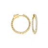 Ross-simons Diamond Inside-outside Hoop Earrings In 14kt Yellow Gold In Silver