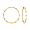 Ross-simons Diamond Inside-outside Hoop Earrings In 14kt Yellow Gold In White