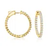 Ross-simons Diamond Inside-outside Hoop Earrings In 18kt Gold Over Sterling