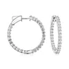 Ross-simons Diamond Inside-outside Hoop Earrings In Sterling Silver
