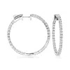 Ross-simons Diamond Inside-outside Hoop Earrings In 14kt White Gold In Silver