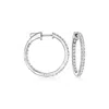 Ross-simons Diamond Inside-outside Hoop Earrings In Sterling Silver In White