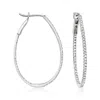 Ross-simons Diamond Inside-outside Oval Hoop Earrings In 14kt White Gold
