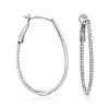 Ross-simons Diamond Inside-outside Oval Hoop Earrings In 14kt White Gold