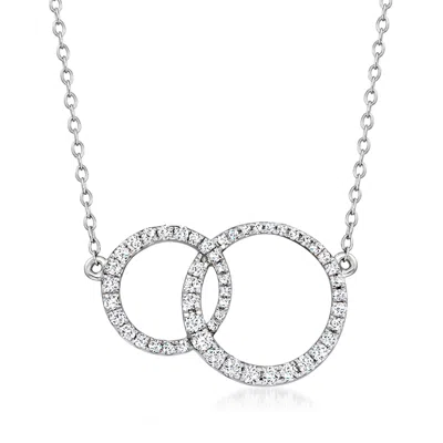 Ross-simons Diamond Interlocking Circle Necklace In Sterling Silver In Metallic