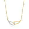 Ross-simons Diamond Interlocking Loop Necklace In 18kt Gold Over Sterling In Gold