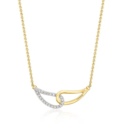 Ross-simons Diamond Interlocking Loop Necklace In 18kt Gold Over Sterling