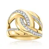 Ross-simons Diamond Interlocking Ring In 18kt Yellow Gold