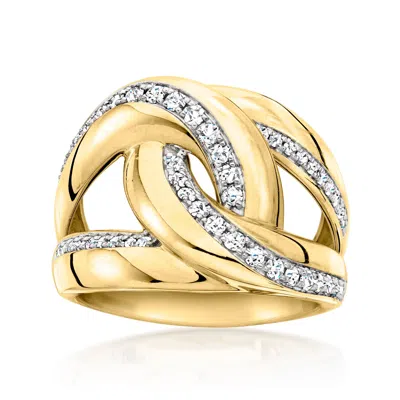 Ross-simons Diamond Interlocking Ring In 18kt Yellow Gold