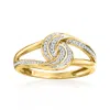 Ross-simons Diamond Interlocking Swirl Ring In 14kt Yellow Gold In White