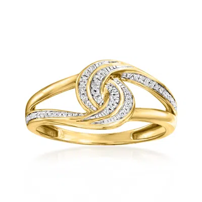 Ross-simons Diamond Interlocking Swirl Ring In 14kt Yellow Gold In White