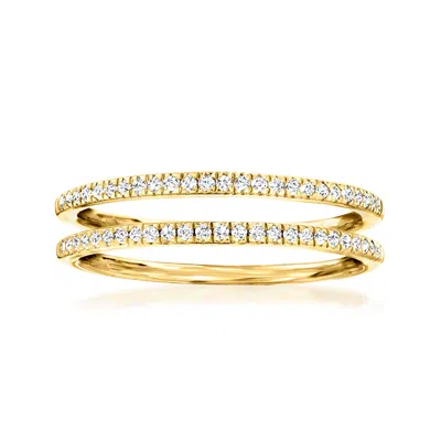 Ross-simons Diamond Jewelry Set: 2 Stackable Rings In 18kt Gold Over Sterling In White