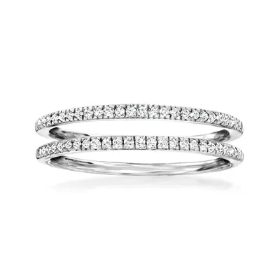 Ross-simons Diamond Jewelry Set: 2 Stackable Rings In Sterling Silver In White