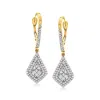 Ross-simons Diamond Kite-shaped Drop Earrings In 14kt Yellow Gold In White