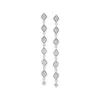 Ross-simons Diamond Kite-shaped Linear Drop Earrings In Sterling Silver In White