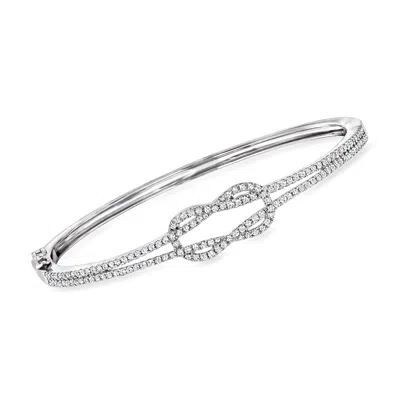 Ross-simons Diamond Knot Bangle Bracelet In Sterling Silver