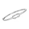 Ross-simons Diamond Knot Bangle Bracelet In Sterling Silver In Multi