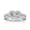 Ross-simons Diamond Knot Ring In Sterling Silver In White
