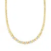 Ross-simons Diamond Leaf Collar Necklace In 18kt Gold Over Sterling In Gold
