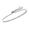 Ross-simons Diamond Line Bolo Bracelet In 14kt White Gold In White