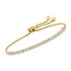 Ross-simons Diamond Line Bolo Bracelet In 14kt Yellow Gold In White