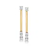 Ross-simons Diamond Linear Bar Drop Earrings In 14kt Yellow Gold In Silver