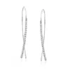 Ross-simons Diamond Linear Wire Threader Earrings In 14kt White Gold In White