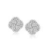 Ross-simons Diamond Love Knot Earrings In Sterling Silver In Silver