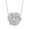 Ross-simons Diamond Love Knot Necklace In Sterling Silver In Multi