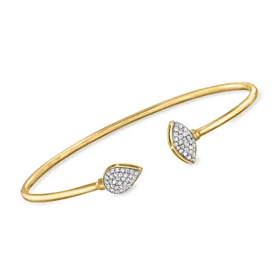 Ross-simons Diamond Marquise And Pear-shaped Cluster Cuff Bracelet In 18kt Gold Over Sterling In Silver