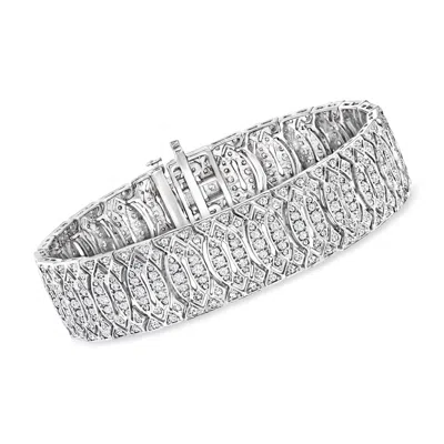 Ross-simons Diamond Marquise-pattern Bracelet In Sterling Silver In Multi