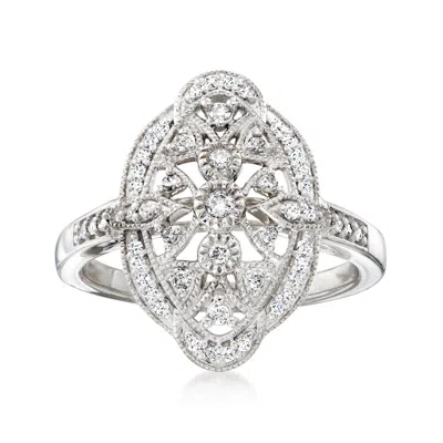 Ross-simons Diamond Marquise-shaped Ring In Sterling Silver