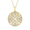 Ross-simons Diamond Medallion Pendant Necklace In 18kt Gold Over Sterling In Multi