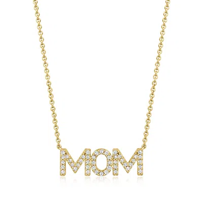 Ross-simons Diamond "mom" Necklace In 18kt Gold Over Sterling In Multi
