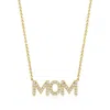 Ross-simons Diamond "mom" Necklace In 18kt Gold Over Sterling In Silver