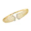 Ross-simons Diamond Multi-row Cuff Bracelet In 18kt Gold Over Sterling In Multi