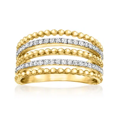 Ross-simons Diamond Multi-row Ring In 18kt Gold Over Sterling