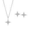 Ross-simons Diamond North Star Jewelry Set: Earrings And Pendant Necklace In Sterling Silver In Multi