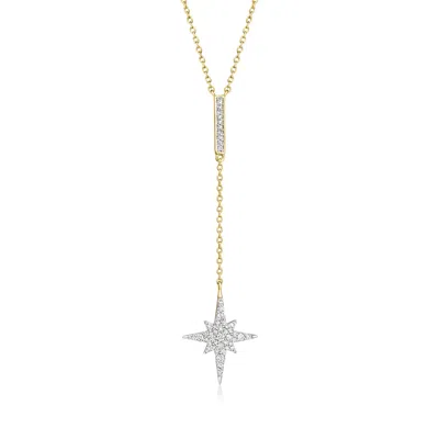 Ross-simons Diamond North Star Y-necklace In 18kt Gold Over Sterling