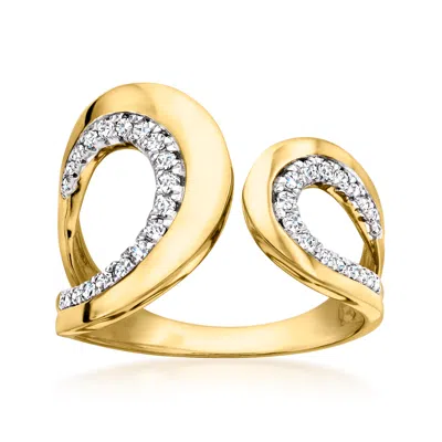 Ross-simons Diamond Open Loop Ring In 18kt Gold Over Sterling