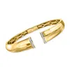 Ross-simons Diamond Open-space Cuff Bracelet In 18kt Gold Over Sterling In Gold