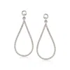Ross-simons Diamond Open Teardrop Earring Jackets In Sterling Silver In White