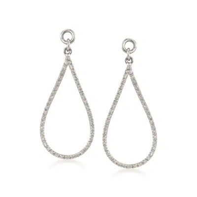 Ross-simons Diamond Open Teardrop Earring Jackets In Sterling Silver In White
